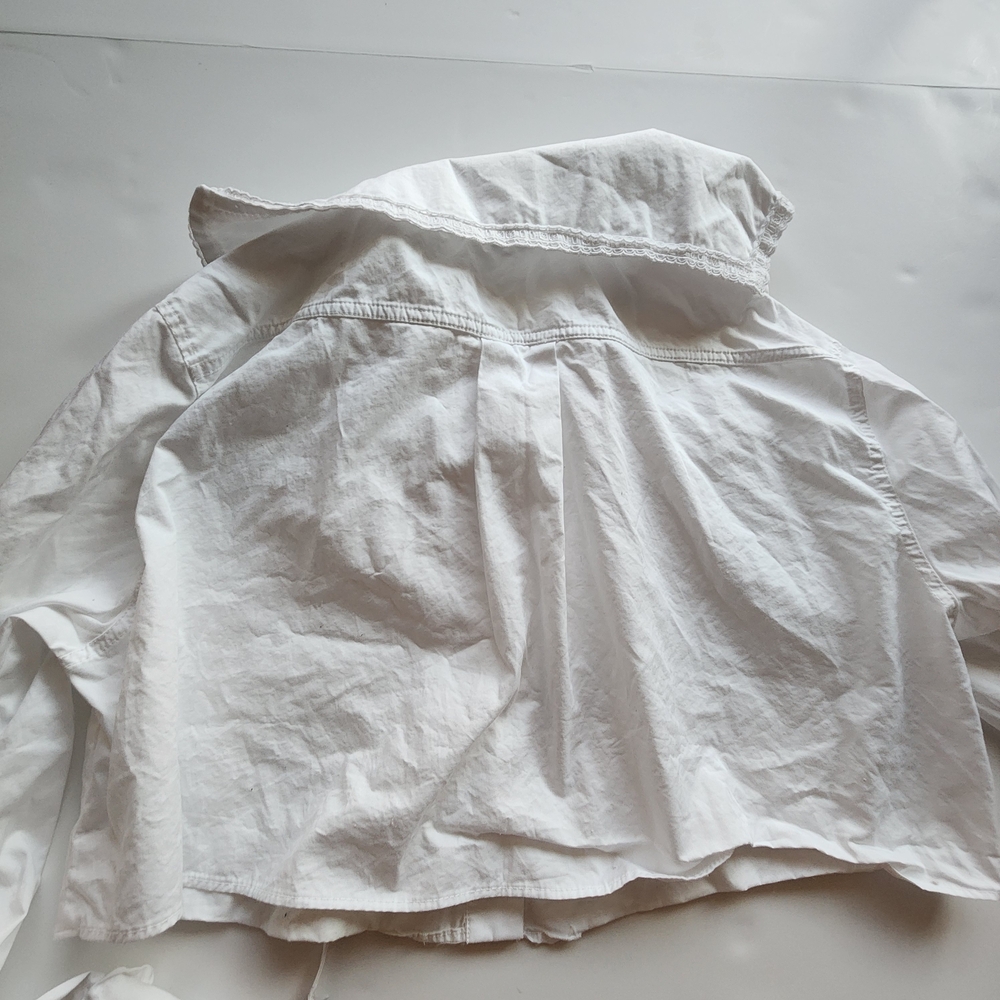 Zara White Blouse with Unique Collar - Picture 8 of 10